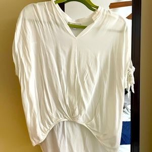 White rayon hi low top size M